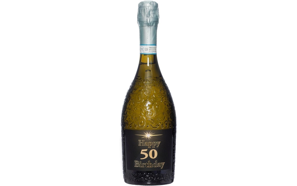 Dreams and Fantasy Idea regalo Prosecco dark Happy Birthday 50 750 ml