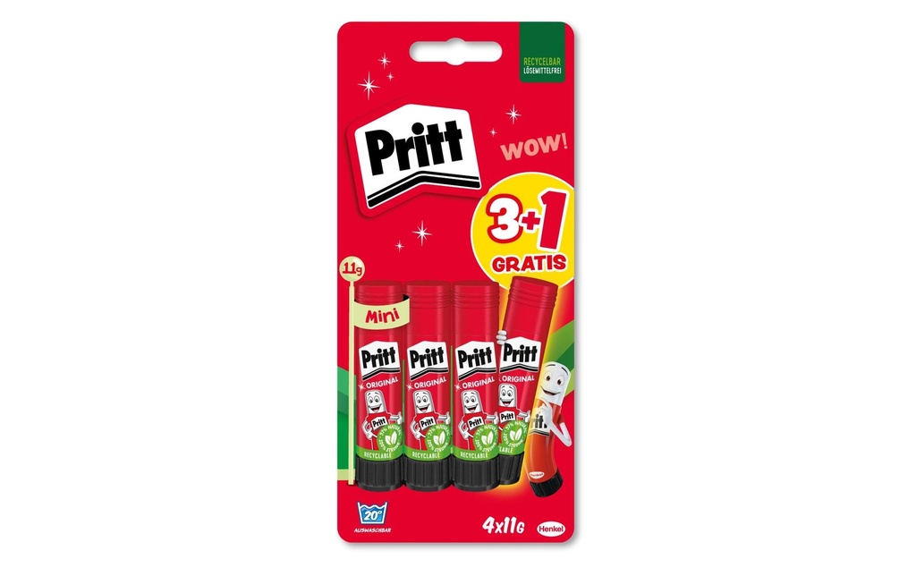 Pritt Bâton de colle 4x11g, Rouge