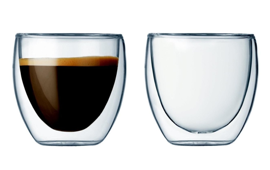 Bodum Gobelet isotherme Pavina 80 ml, 2 Pièce/s, Transparent