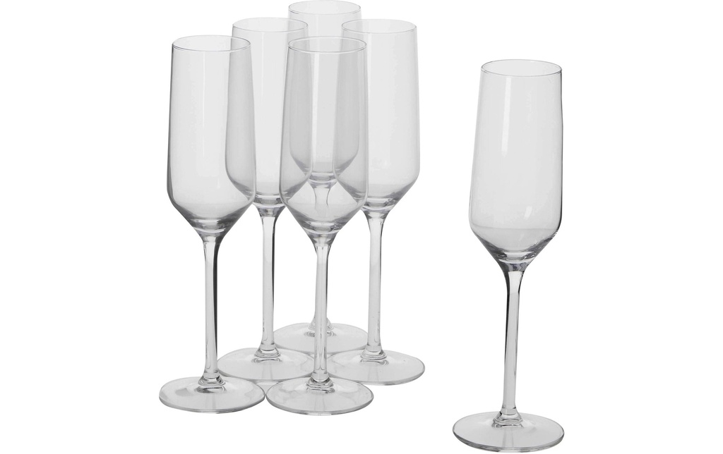 alpina Set de flûtes à champagne 220 ml, 6 Pièce/s, Transparent
