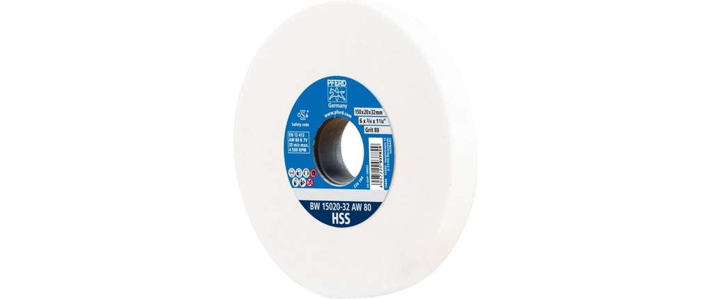 Pferd Meules à chevalet HSS Ø 150 x 20 mm Ø de perçage 32 mm A80