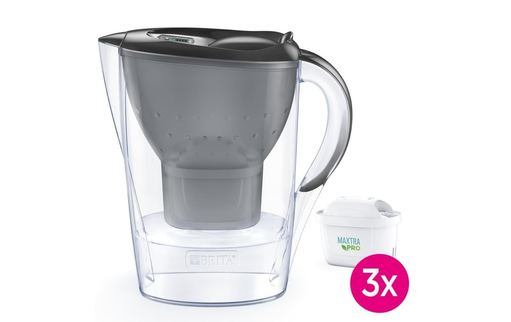 BRITA Carafe filtrante Marella gris incl. 3x cartouche Maxtra Pro