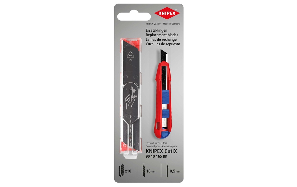 Knipex Lames de rechange pour couteau universel CutiX 90 10 165 BK, 10 pièces