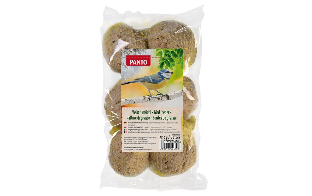 Panto Nourriture pour oiseaux Boules de mésanges avec filet 6 pièces