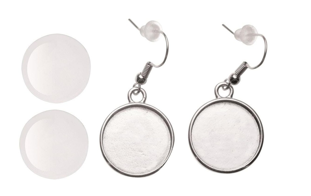 Glorex Boucle d’oreille Cabochon rond, 27 x 19 mm
