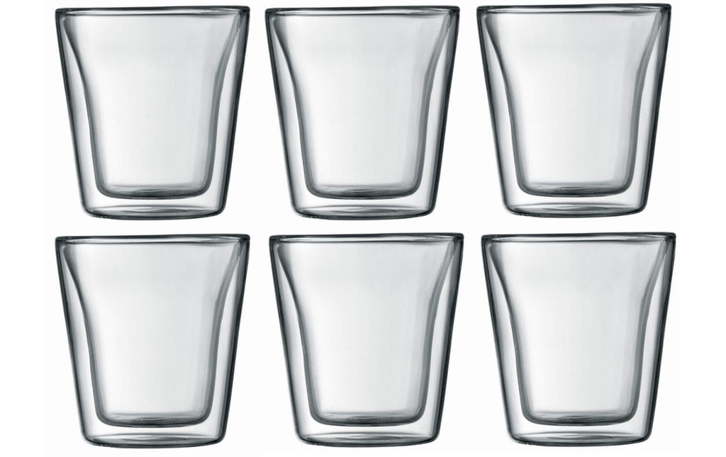 Bodum Gobelet isotherme Canteen 100 ml, 6 Pièce/s, Transparent