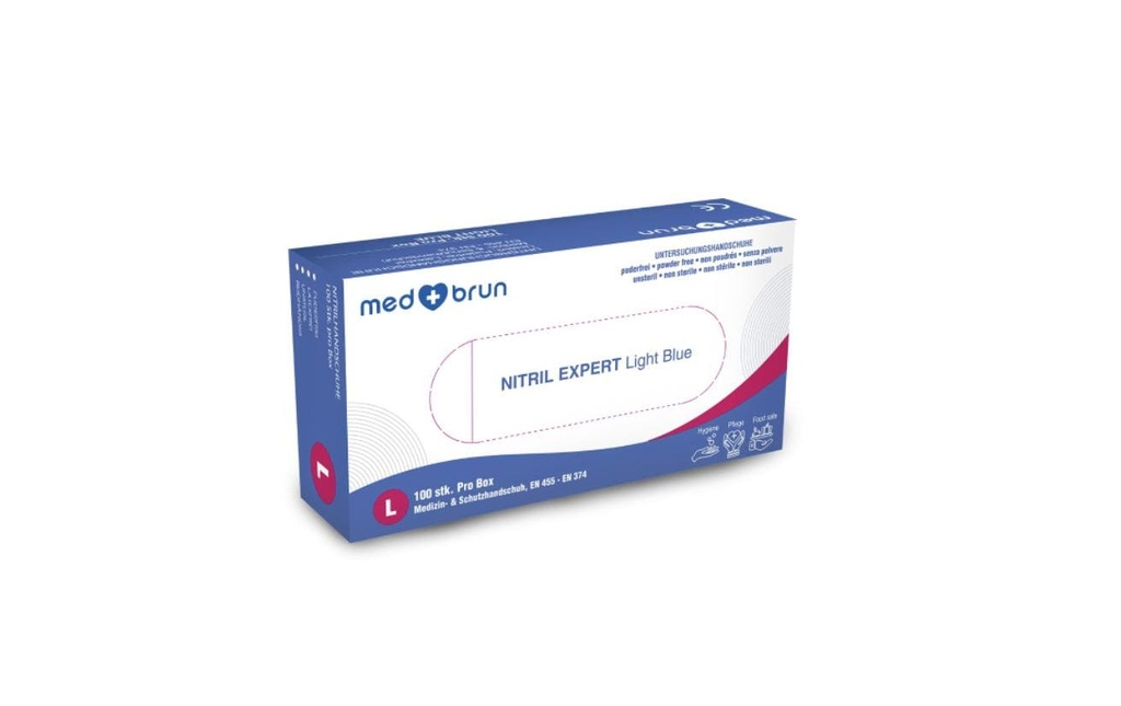 MedBrun Nitril Expert L, bleu, 100 pièces