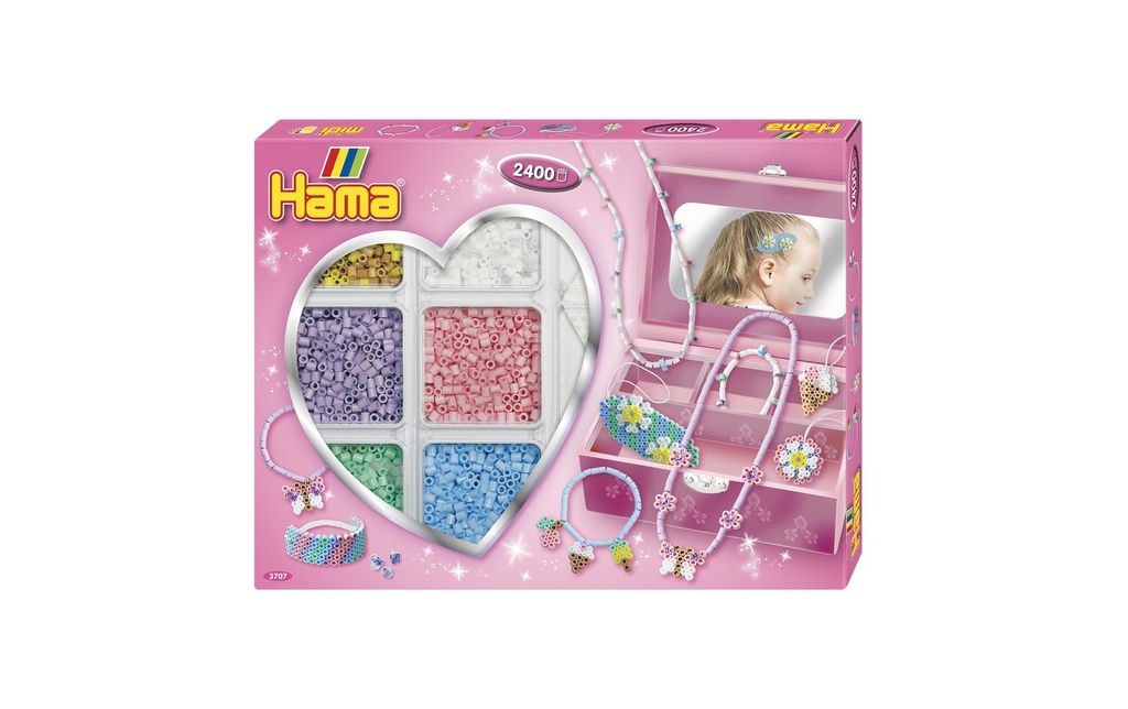 Hama Kits de perles à repasser Rose avec 2400 pcs. Rose