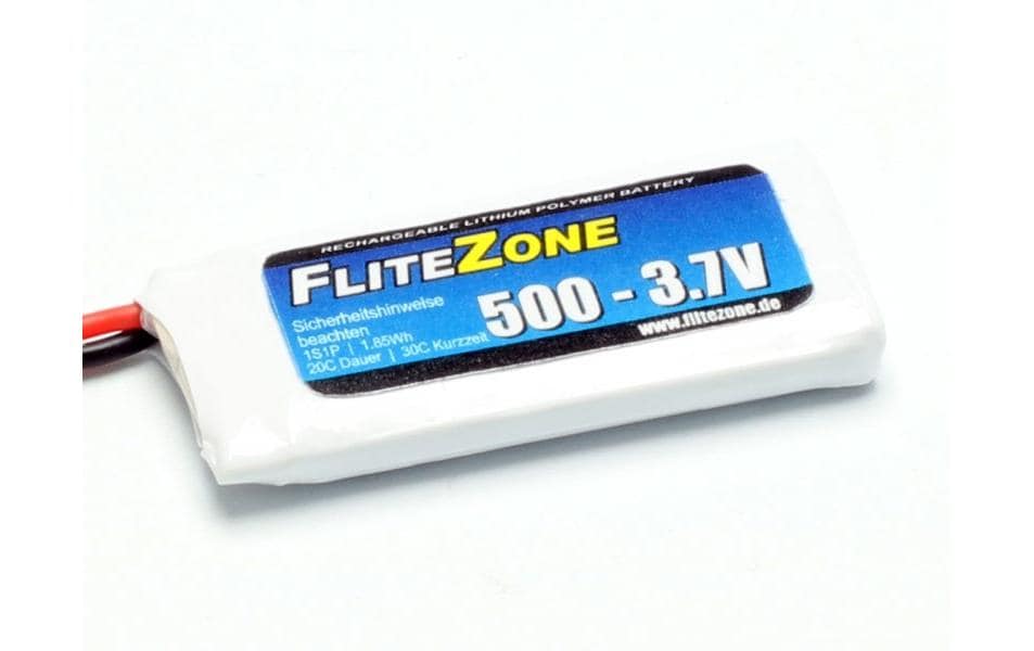 FliteZone Batterie RC LiPo 500 mAh 3.7 V 20C