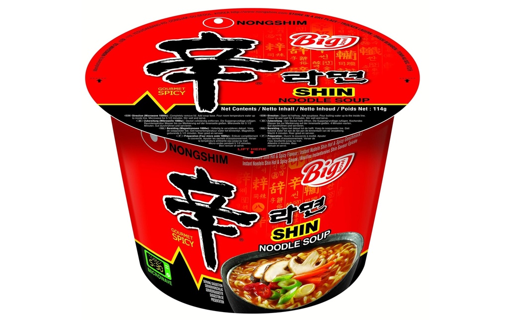 Nongshim Soupe aux nouilles Shin's Big Cup 114 g