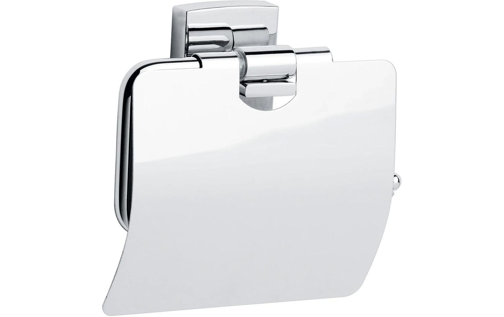 tesa Porte-rouleau pour papier toilette Klaam avec couvercle Argenté