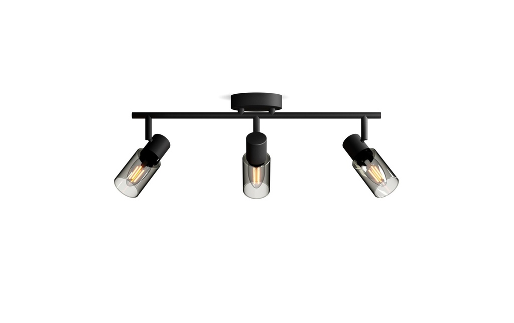 Philips Spot encastré Palms 3 spots pour E14 Noir, sans ampoule
