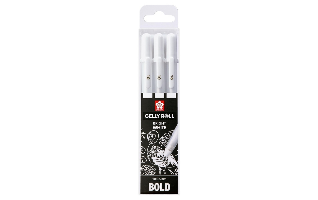 Sakura Stylo à encre gel Gelly Roll Basic Lot de 3 larges, blancs