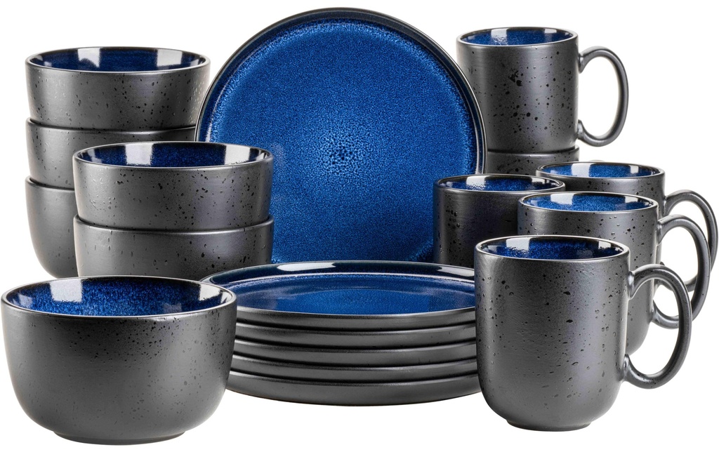 Mäser Niara 18 pièces, noir/bleu