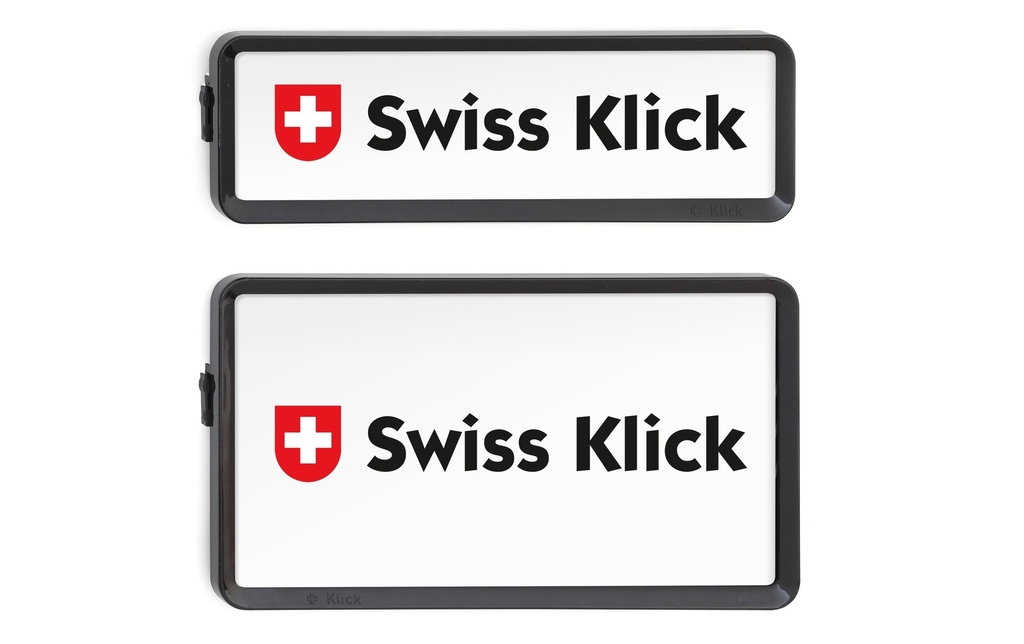 Swiss Klick Kits de Supports de plaque d’immatriculation En hauteur Noir
