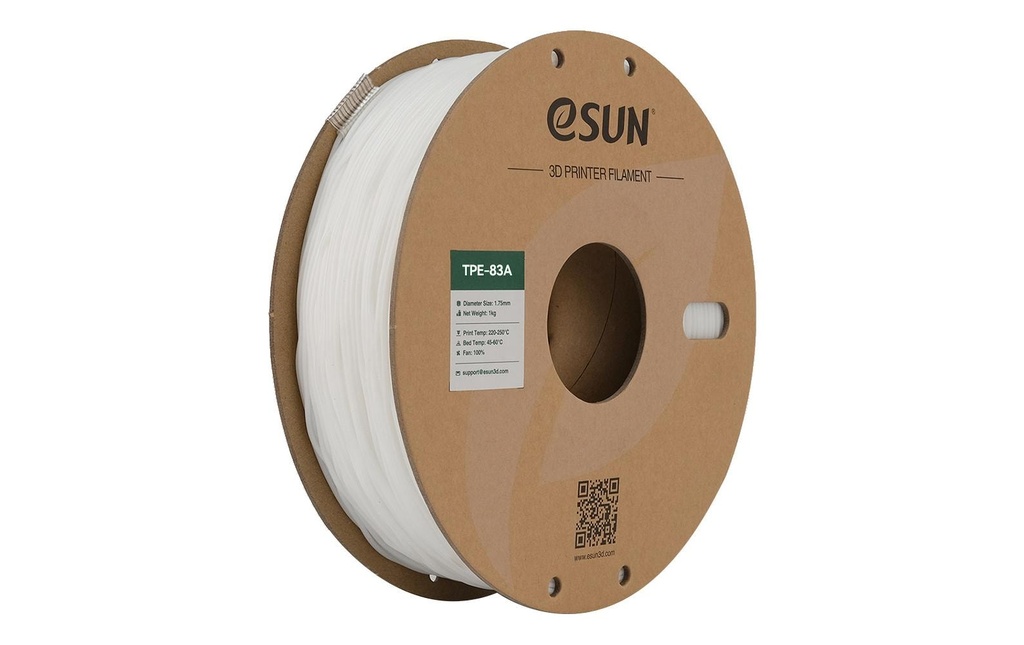 eSun Filament TPU-83A Blanc 1.75 mm 1 kg