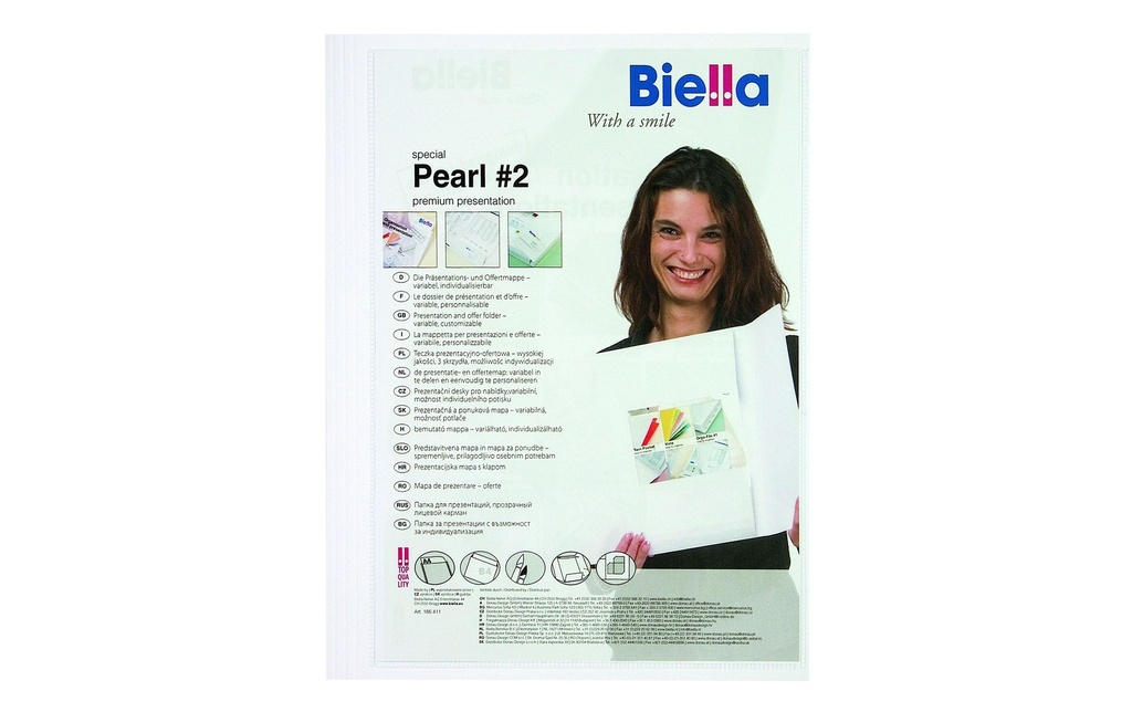Biella Dossier de présentation Pearl #2, A4, Blanc, 25 pièces