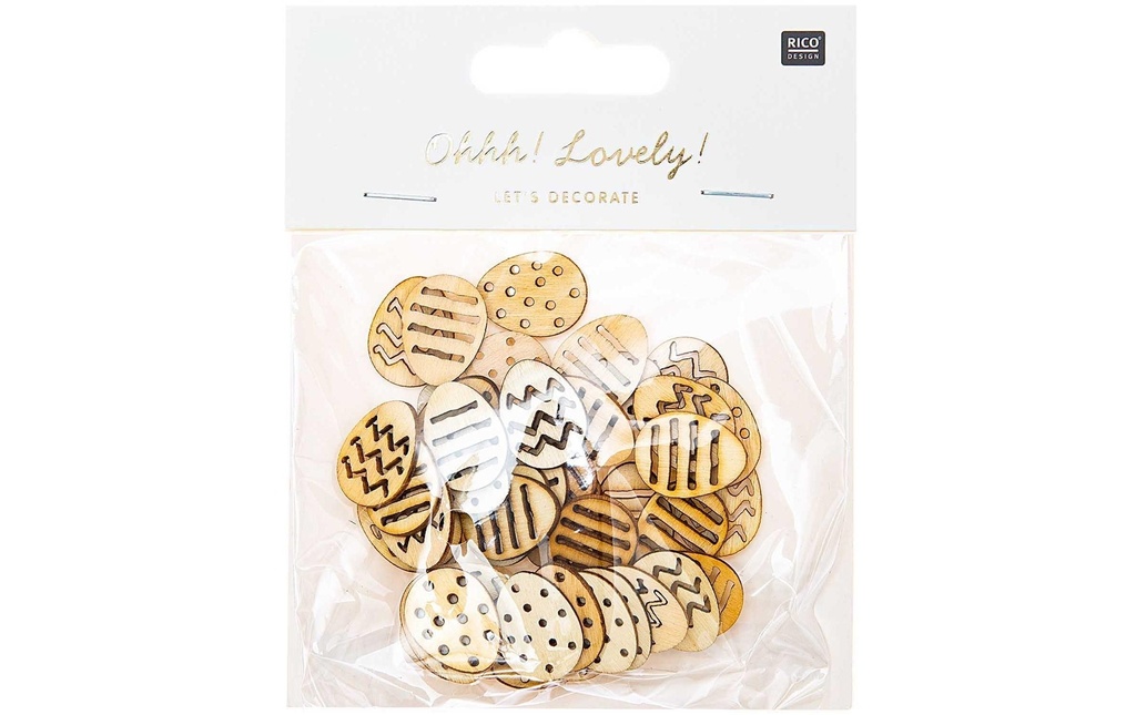 Rico Design Décoration de dispersion Oeufs de Pâques 48 pièces, Nature