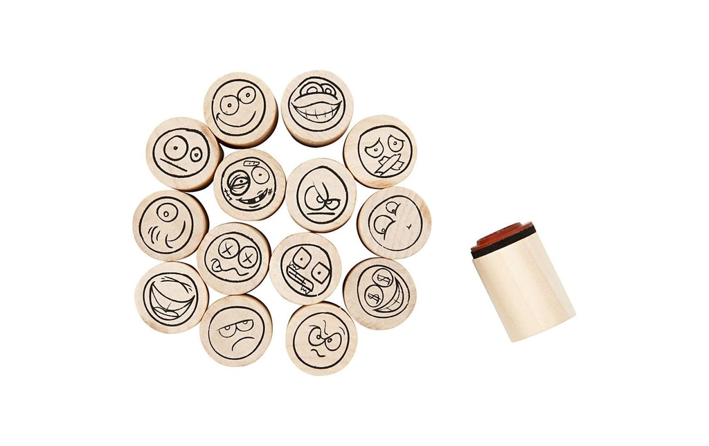 Creativ Company Tampon Bois 15 pièces