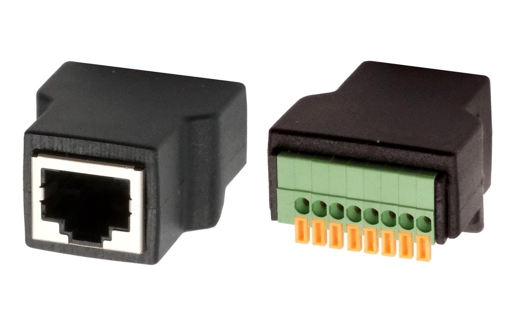 Exsys Douille RJ45 vers bornier 8 broches avec bouton-poussoir 1 Pièce/s