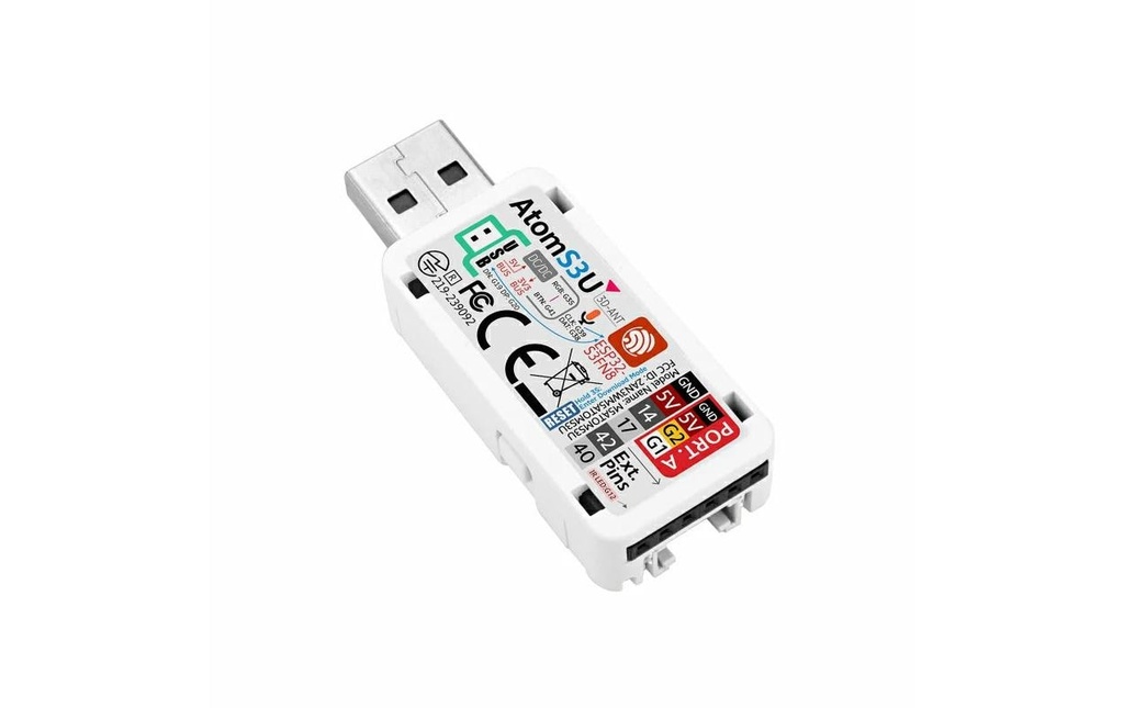 M5Stack Carte de développement Atom S3U ESP32-S3 avec USB-A