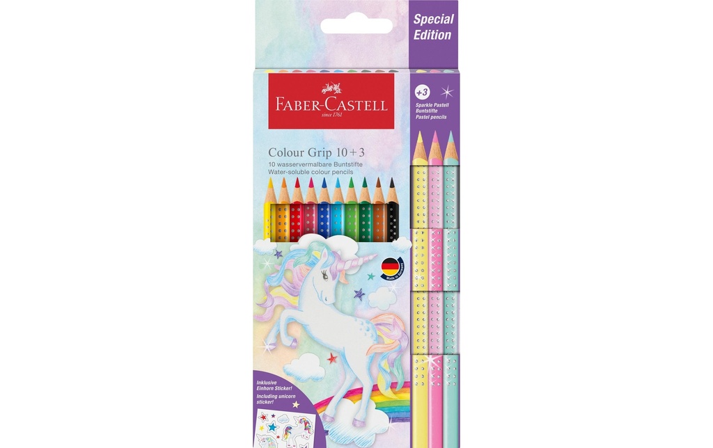 FABER-CASTELL Cray.coul.Co.Grip Licorne 10+3 (13 pces)