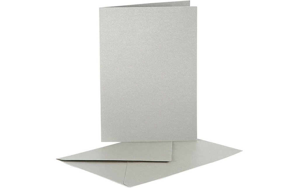 Creativ Company Carte vierge et enveloppe Argent, 10 pièces