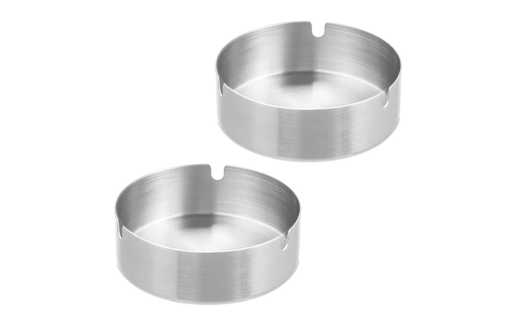 relaxdays Cendrier Set de 2 pièces  Argenté