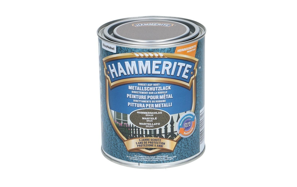 Hammerite Vernis de protection pour métal HS Marron, 750 ml