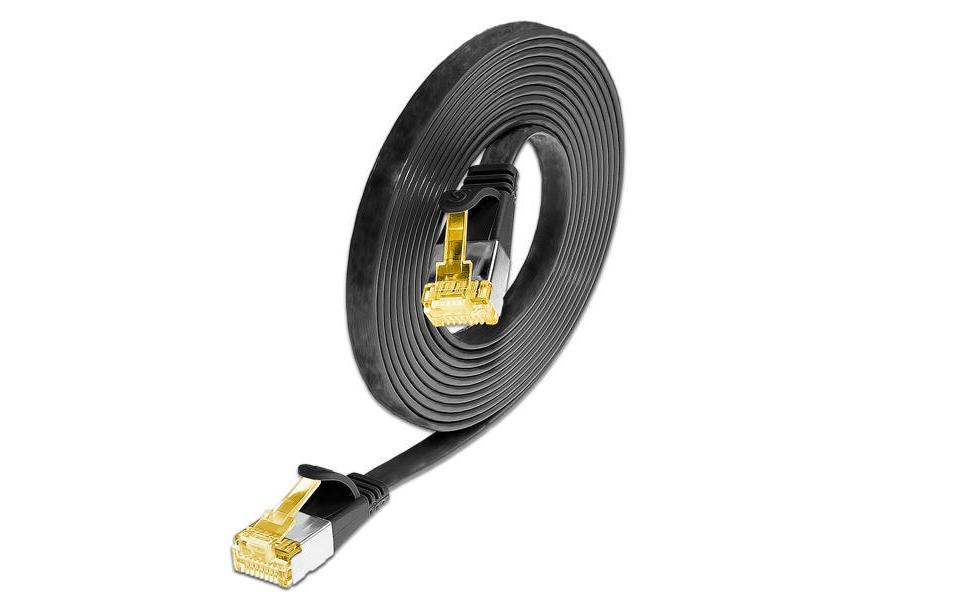 SLIM Câble patch slim  Cat 6A, U/FTP, 0.1 m, Noir