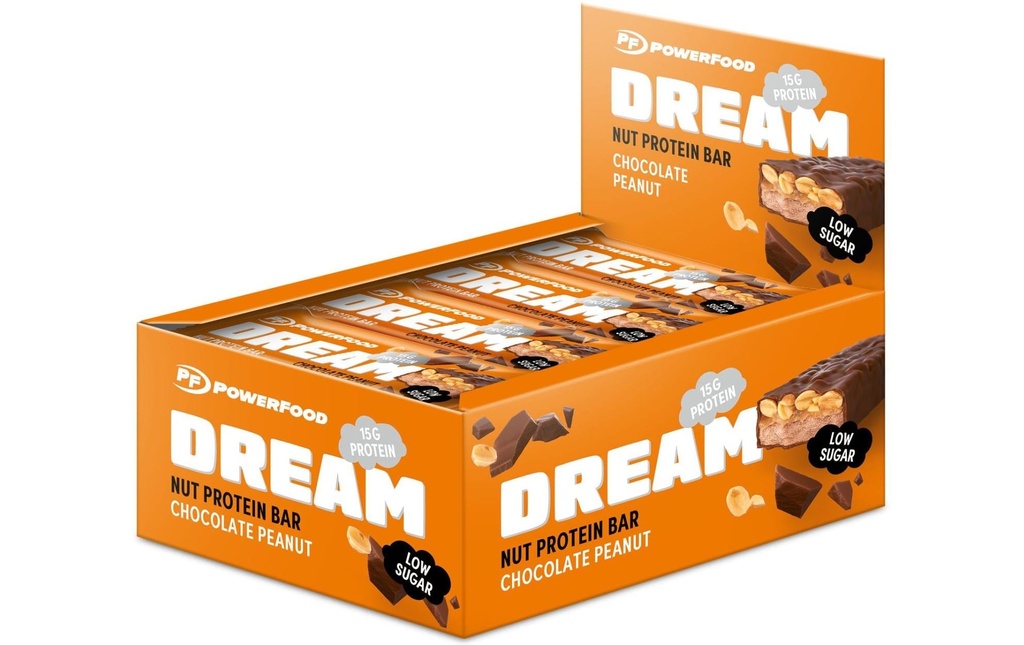 PowerFood Dream Nut Protein Bar Chocolat/Cacahuètes, 12 x 50 g