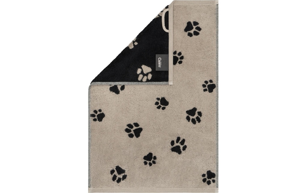 Cawö Serviette pour invité We Love Dogs Paws, 30 x 50 cm, noir