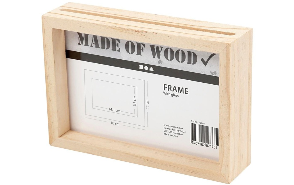 Creativ Company Article en bois Cadre double 16 x 11 cm, 1 pièce