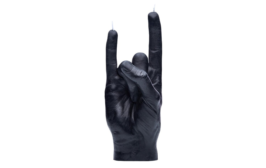 Mandatus Bougie Candle Hand You Rock, Noir