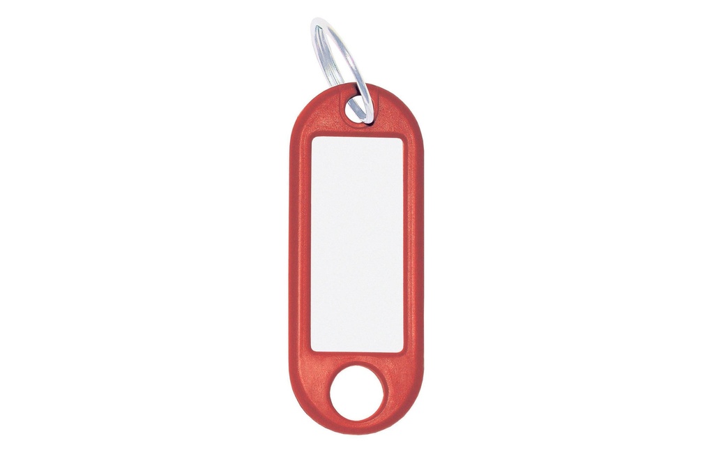 WEDO Porte-clés 18 mm avec bague, rouge, 100 pièces