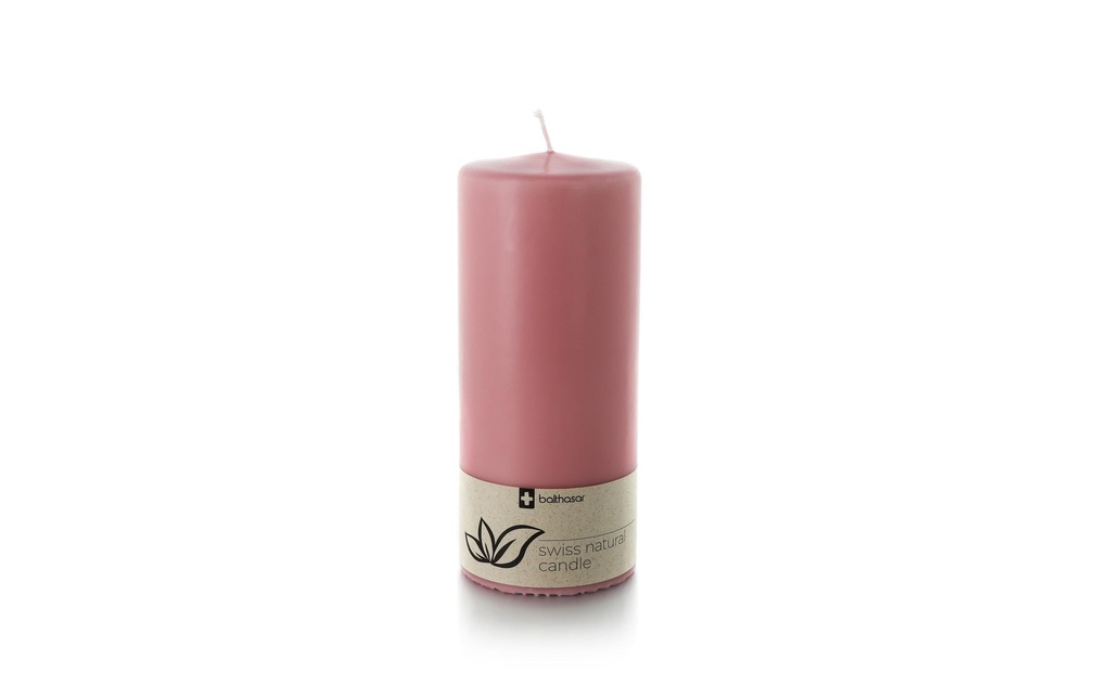 balthasar Bougie cylindrique Swiss Natural Candle 15 x 6 cm Rose