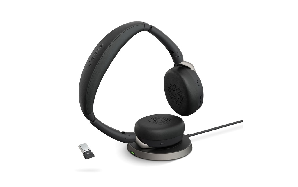 Jabra Casque avec micro Evolve2 65 Flex Duo MS, USB-A, station de chargement incluse