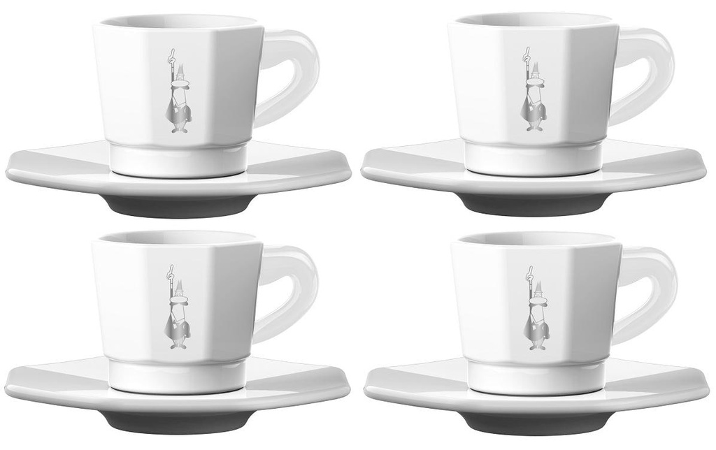Bialetti Tasse à expresso 80 ml, 4 Pièce/s, Blanc