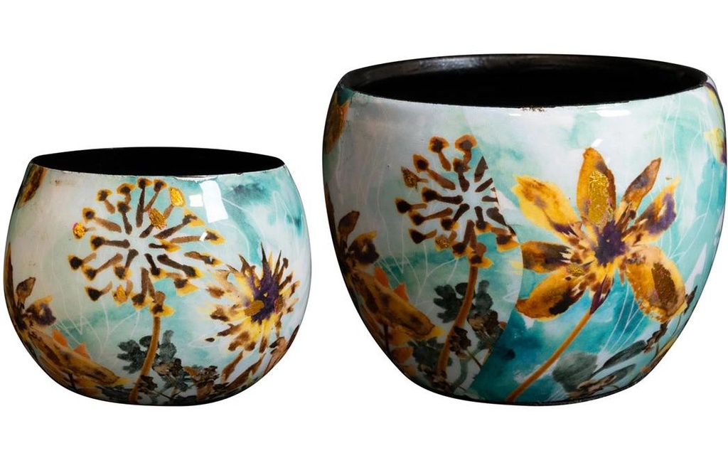 CHALET Pot de fleur Fresia, 9 x 9 x 7 cm, set de 2 pièces
