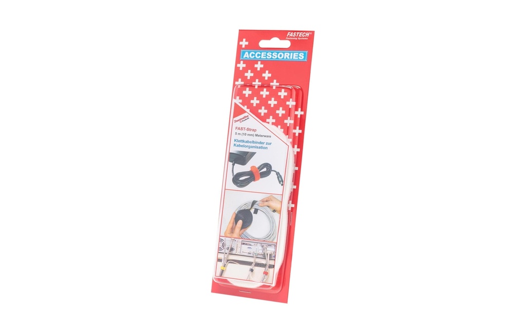 FASTECH Serre-câble auto-agrippant ETN 10 mm x 5 m, Blanc