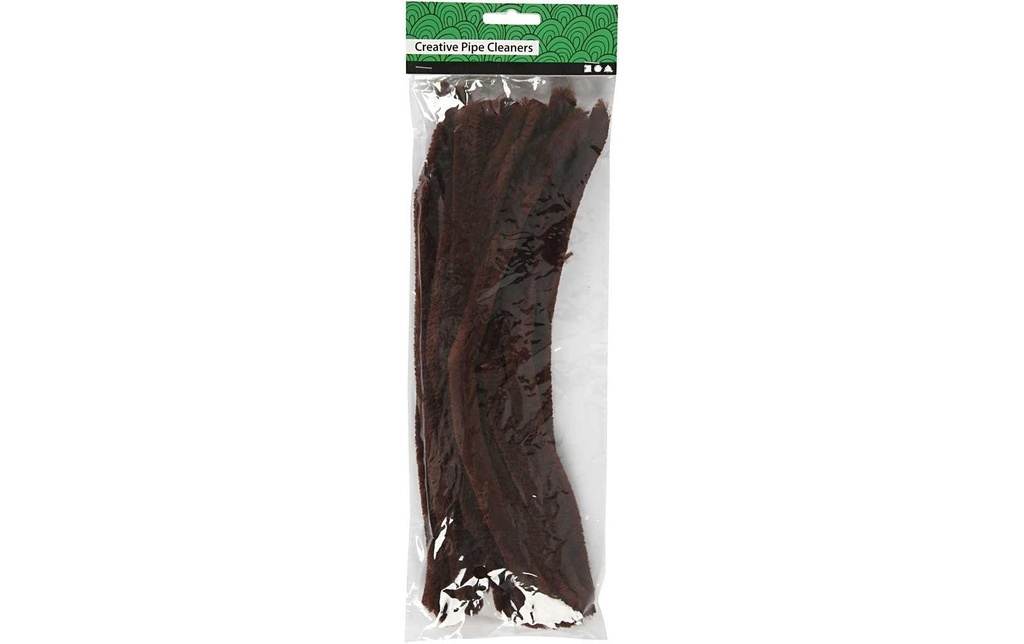 Creativ Company Fil-chenille 15 mm, 15 pièces, Brun