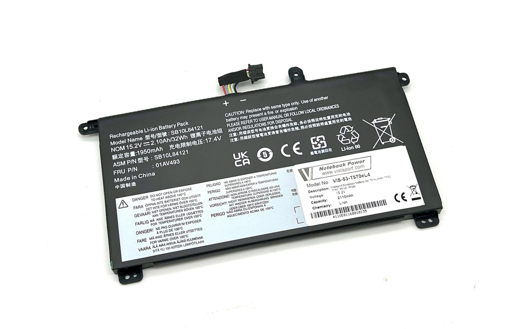 Vistaport Batterie für Lenovo ThinkPad P51/52s, T570, T580