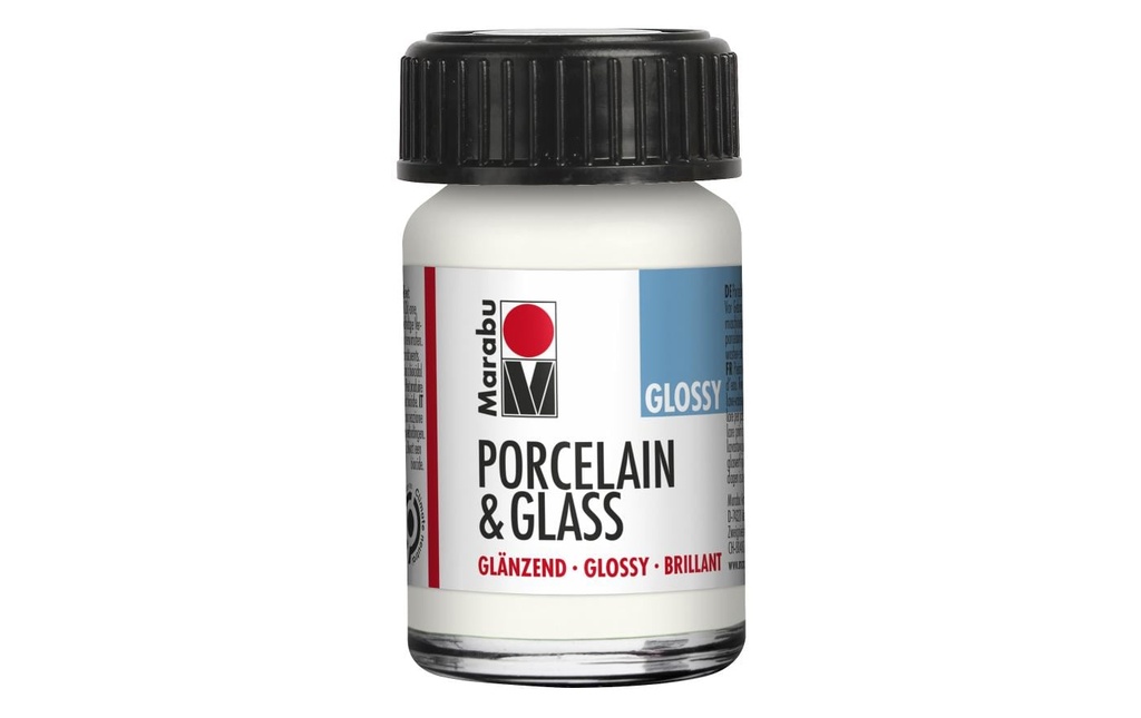 Marabu Peinture sur verre et porcelaine 070 Blanc, 15 ml