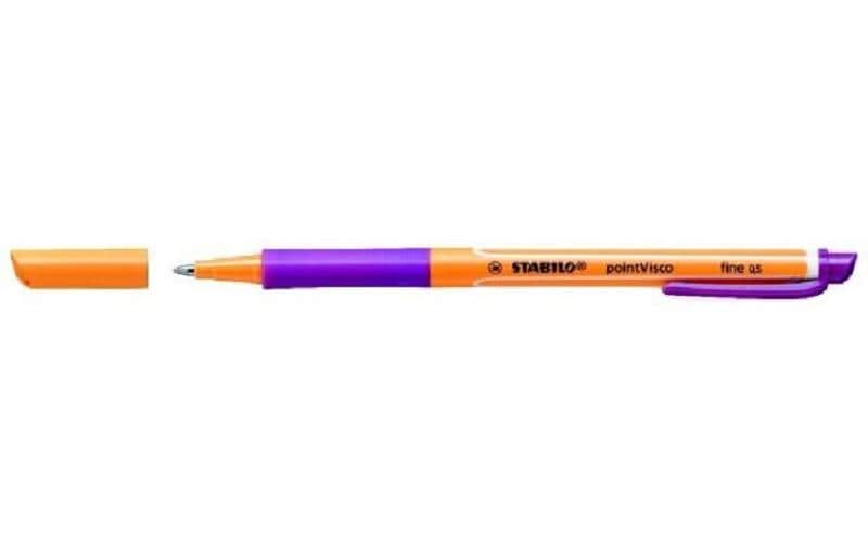 STABILO Stylo à bille roulante Boule à rouler en gel viscoélastique 0.5 mm, violet