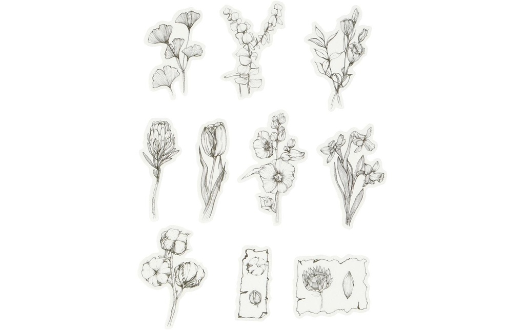 Creativ Company Autocollant à motif Fleurs 30 pièces