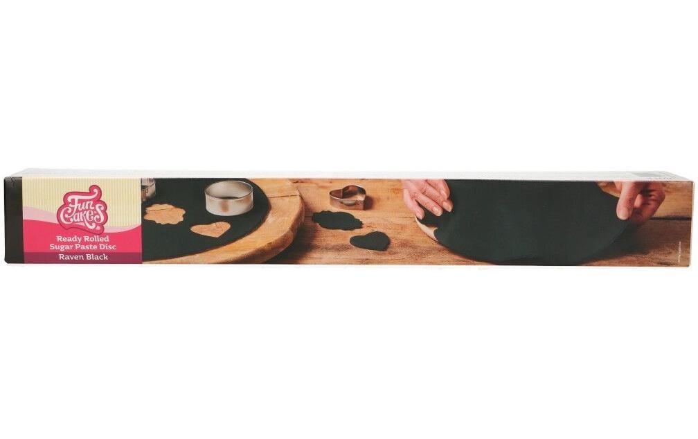 Funcakes Couverture de fondant déroulée noir, 430g