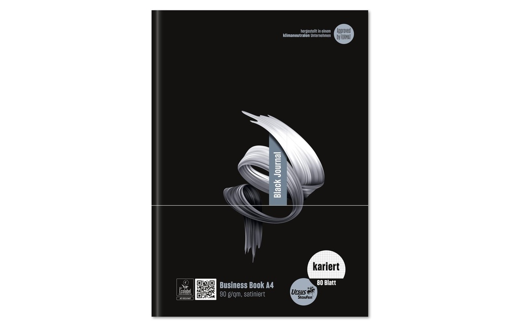 Ursusgreen Bloc-notes Black Jornale Spiral A4, 80 feuilles, quadrillé