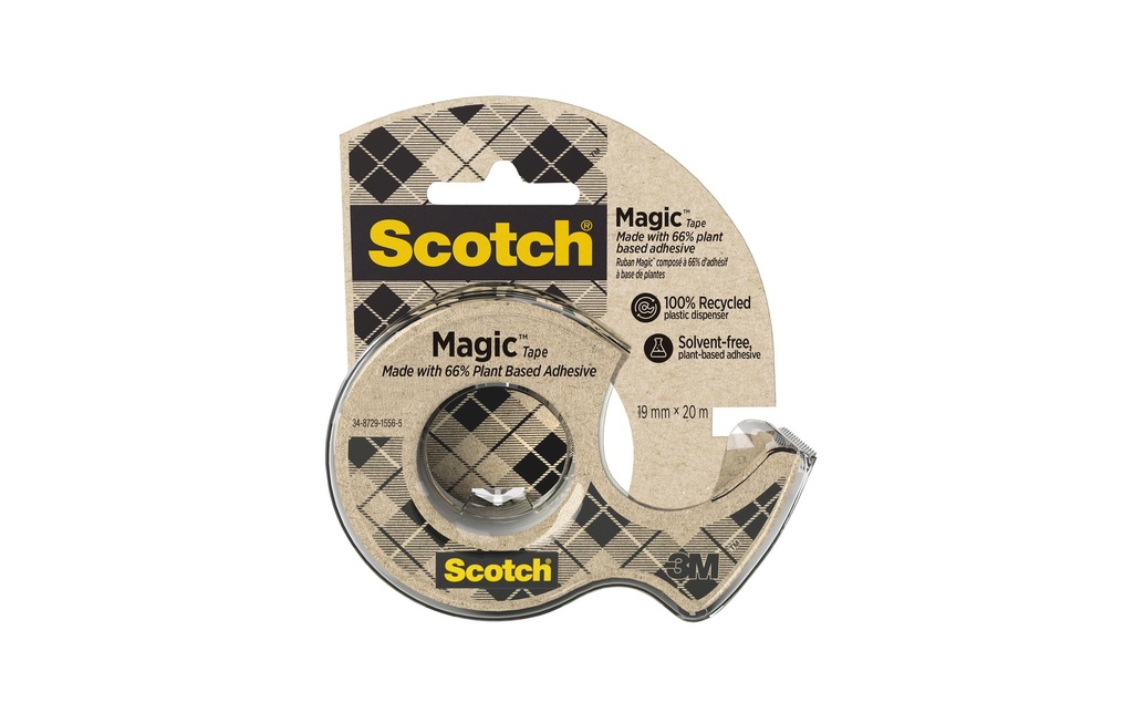 Scotch Dérouleur manuel Magic Greener Choice 19 mm x 20 m, 1 pièce