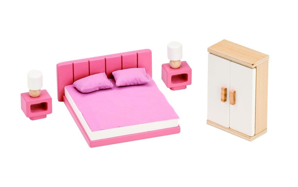 Spielba Holzspielwaren Meuble de maison de poupée Chambre à coucher