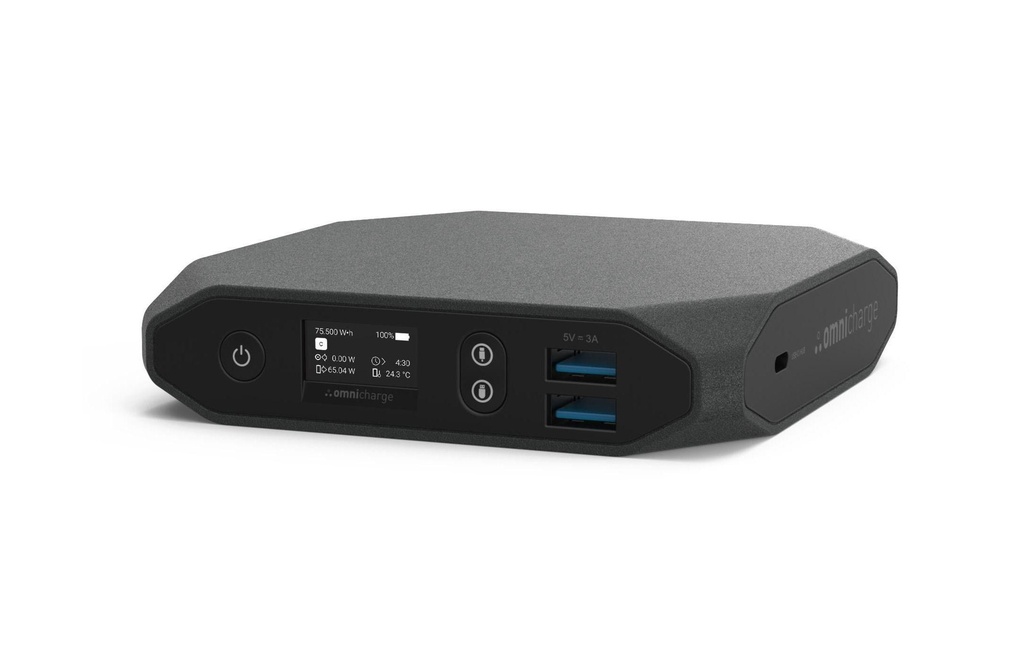 omnicharge Station de charge 20C+ 20000 mAh, 1 USB-C, 2 USB-A